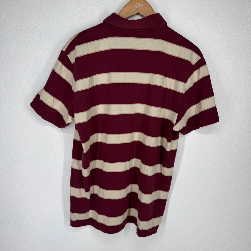 Banana Republic Mens Embroidered Patchwork Stripe Pima Cotton‎ Polo Shirt Size L